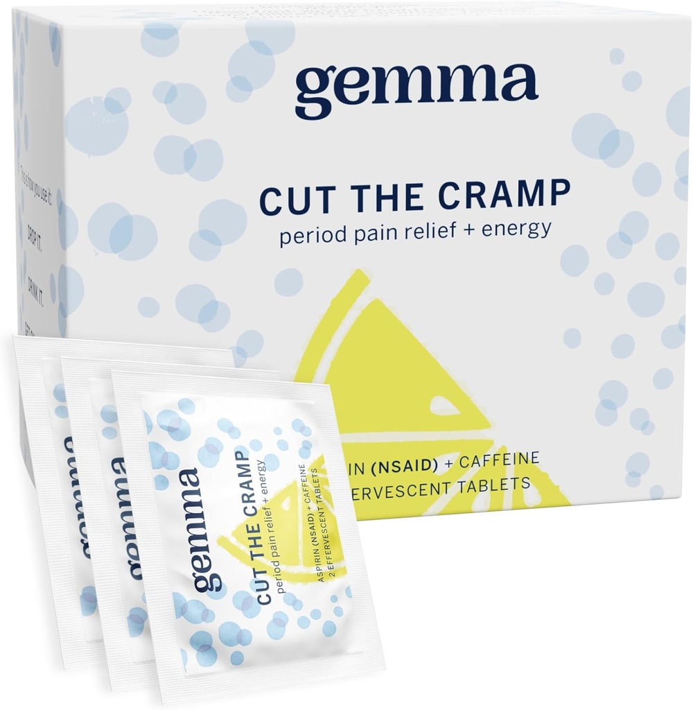 Gemma Cut The Cramp - Fast Menstruell Cramp & Periode smertelindring - Multi-Symptom Formel behandler Menstruelle Cramps, tretthet, Bloating, hodepine i 15 minutter