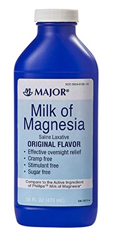 MAJOR Melk av Magnesia Saline Laxative - Opprinnelig Flavor - Effektiv overnatting Relief - Stimulant-fri, sukker-fri - 16 Fl Oz