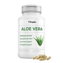Organic Aloe Vera Capsules 20% Aloins Supplement - Pure Indre Leaf Gel Concentrate - Digestive, Gut Helse, Hud, Immun Support - 120 Tell - Ikke-GMO, Glutenfri, Vegan