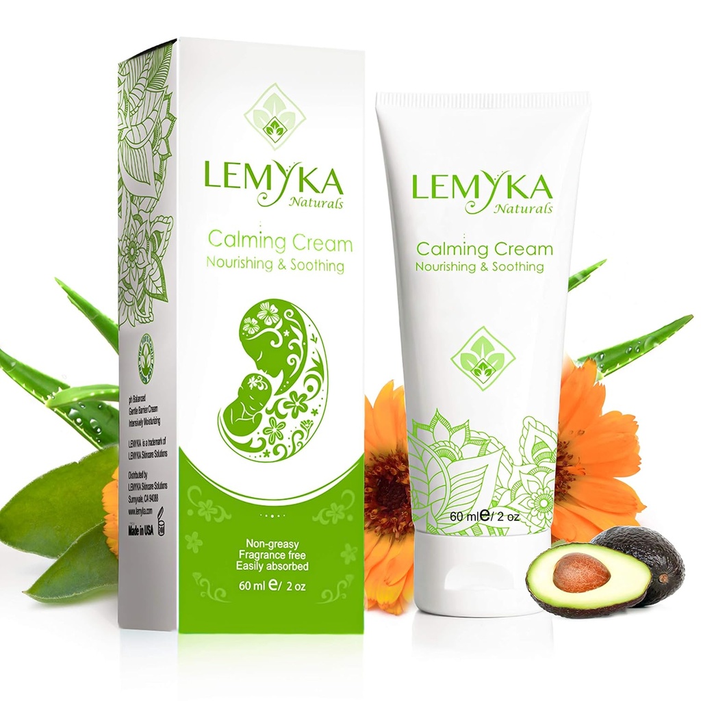 Naturlig Eczema krem, kløe relief for atopisk dermatitt, Soothing & Intensivt moisturizing, Tørr sprukket hud Balm, Anti-Itch Ointment, 10X organisk aloe vera, ceramider, LEMYKA, 2OZ