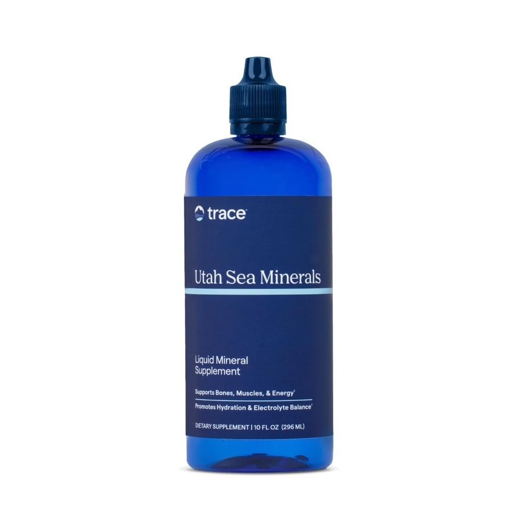 Trace Minerals Utah Sea Minerals - flytende ernæringstilskudd med sjømineraler - Energitilskudd med ioniske spormineraler, magnesium og mer - støtter hjerte helse - 10 fl oz