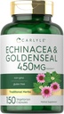 Carlyle Echinacea Goldenseal Capsules | 150 greve | Vegetarisk, ikke-GMO, Glutenfri