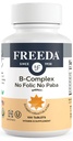 Freeda Vitamin B kompleks Ingen Folic Ingen PABA - Super B kompleks Kosher Vitamin Supplement med vitamin B1 Vitamin B2 Vitamin B3 Vitamin B5 Vitamin B12 - Vit B kompleks B for kvinner og menn (100 Ct)