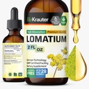 BIO KRAUTER Lomatium Root Tinktur - Vegansk Respirasjonsstøtte Supplement - Lomatium Dissectum Liquid Extract - alkohol & sukker gratis - 2 Fl.Oz.