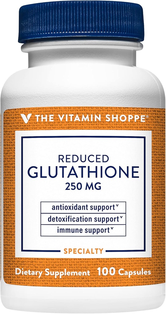 Vitamin Shoppe Redusert Glutathione Antioksidant - 250 MG (100 kapsler)