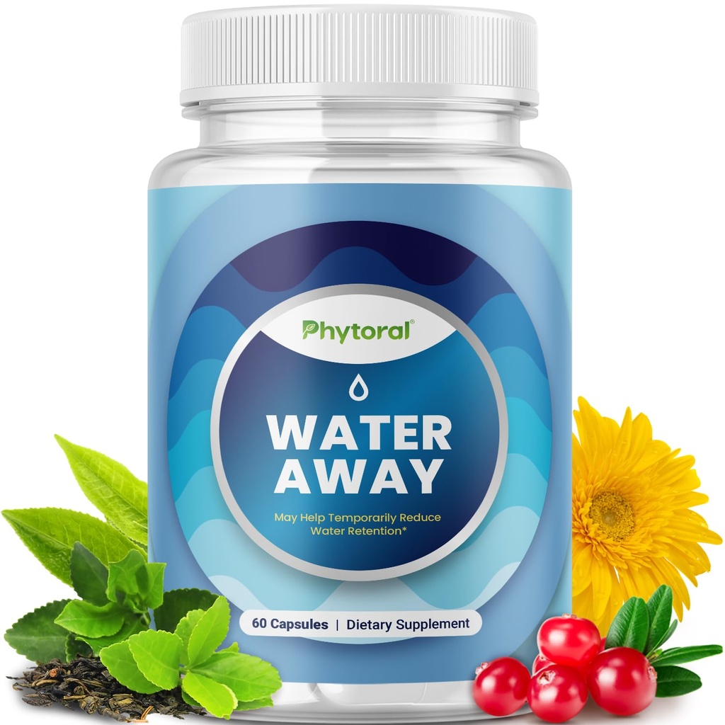 Vanntetthetspiller for kvinner og menn - Herbal Diuretiske kosttilskudd - Fluid Retention Supplement med Dandelion Leaf Ekstrakt & Grønn Te for gloating Relief - piller for ben og føtter Svelging - 60 greve