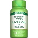 Naturens sannhet Norsk Cod Liver Oil | 100 Softgels | med EPA & DHA | Ikke-GMO & Glutenfri Supplement