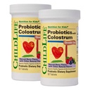 KILDLIFE ESSENTIALS ChildBiotics med kolostrum-probiotika for barn, probiotika for digestiv helse, Chewables, barneprobiotika, kolostrum for barn - naturlig berry, 92 tabletter (pakke med 2)