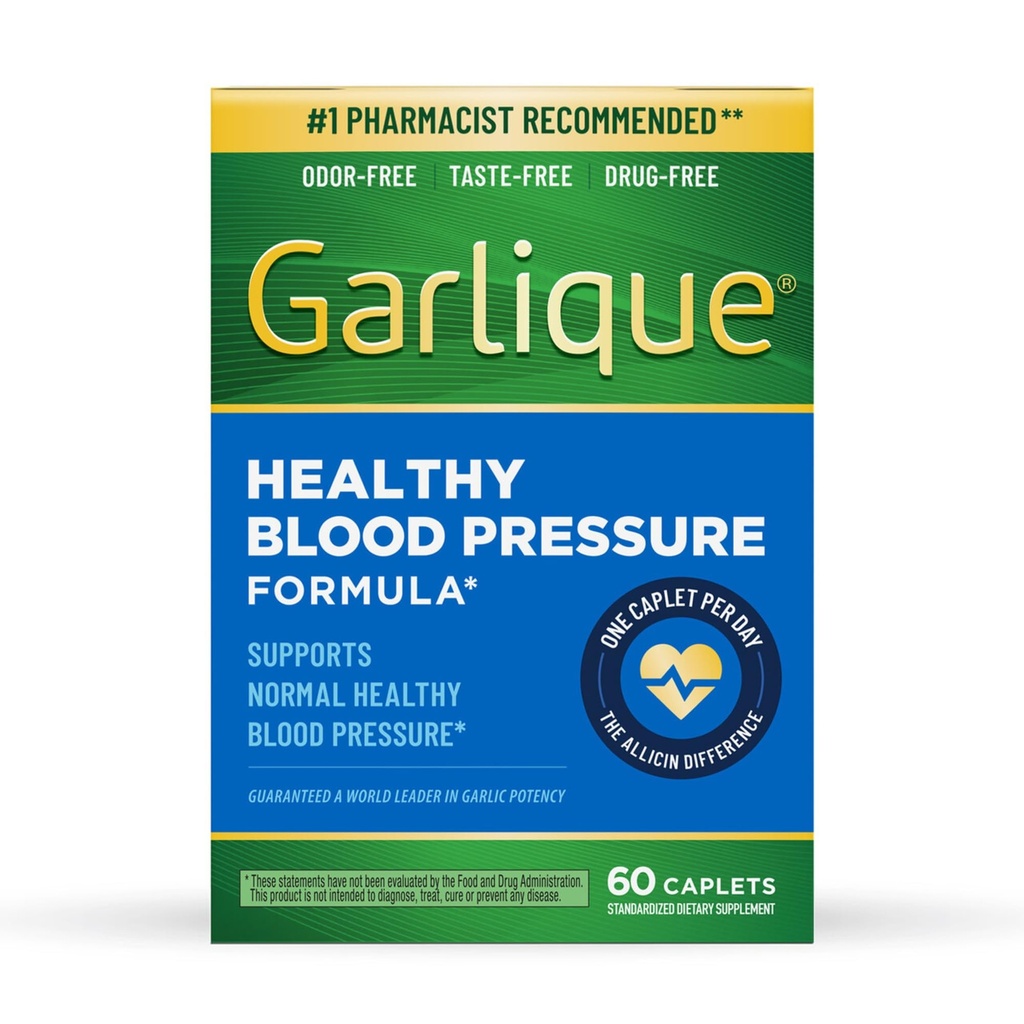 Garlique hvitløk ekstrakt Supplement, sunn blodtrykk formel, Odorless & Vegan, 60 kapler