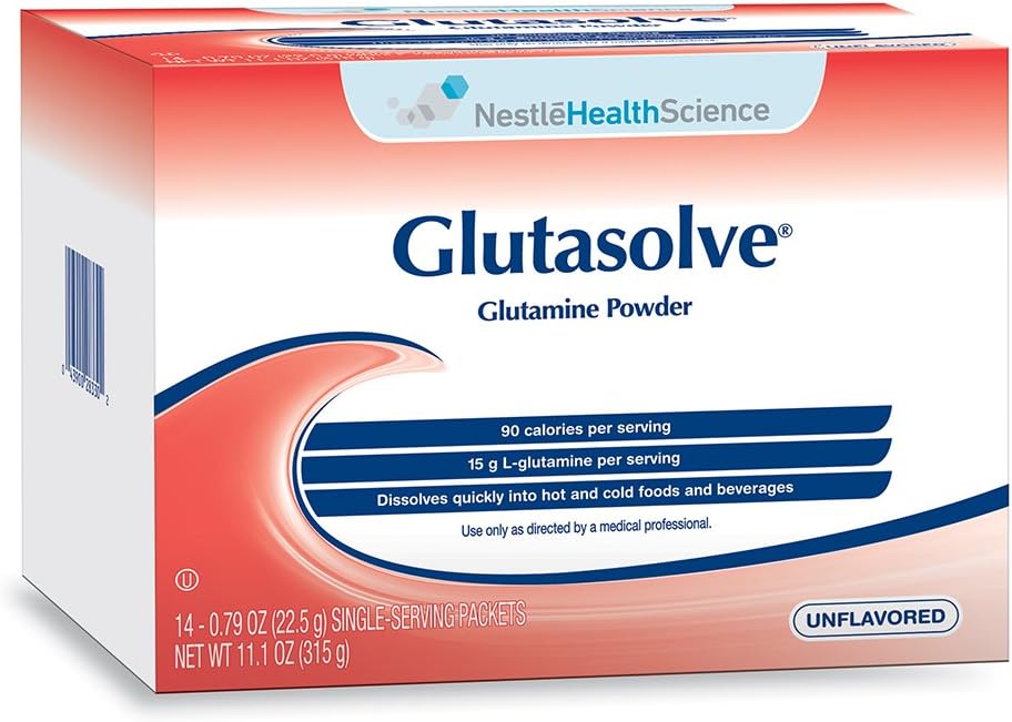 Glutasolve glutaminpulver, uflavorert, 0,79 Oz-pakning, 14 Pakke