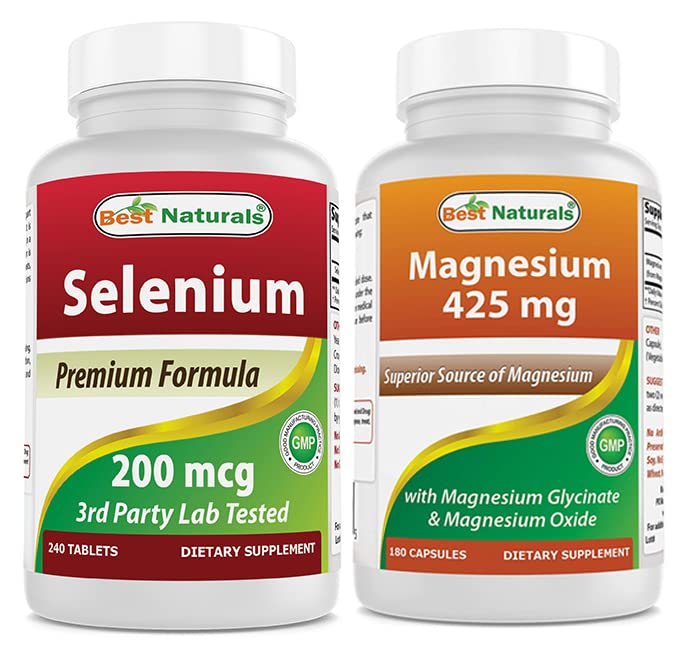 Selen 200 mikrog og magnesiumglycinat 425 mg