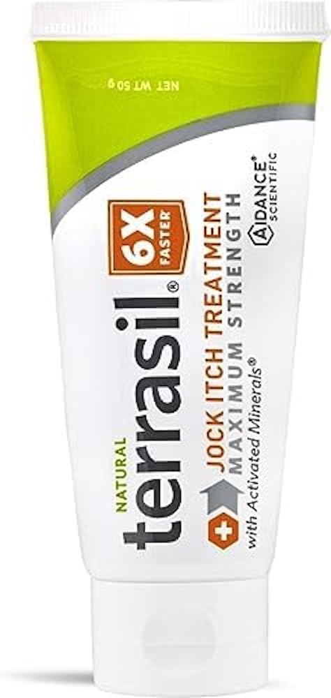 terrasil Jock Itch Antifungal behandling Extra styrke -Klinisk bevist Clotrimazol for effektiv Jock Itch behandling, all-naturlige beroligende omsorg og rask lindring av Jock Itch (50g)
