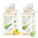 AloeCure Organic Aloe Vera Juice - 4 flaske prøve pakke - sitron & naturlig flavor, 4x500ml