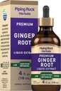 Piping Rock Ginger Root Extract flytende | 4 fl oz | Premium Tinktur Drops | Certifisert Botanisk Supplement | Ikke-GMO, Glutenfri