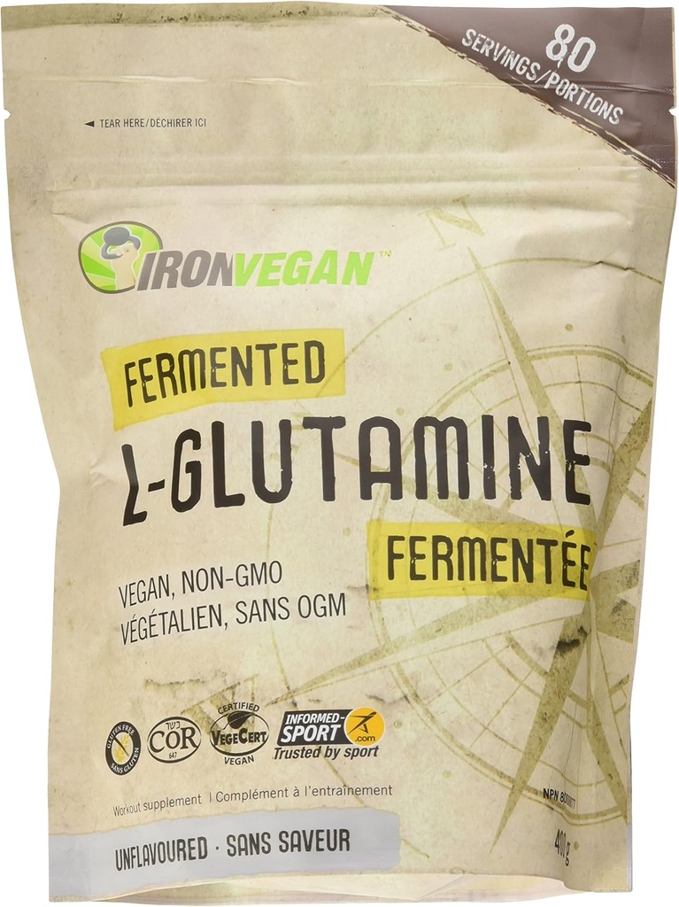 Fermentert L-Glutamin, 400 GR