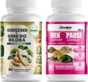 Optimal wellness løsninger: Herbal Menopause støtte og Ginseng + Ginkgo Biloba Energi og hjerne fokus Booster for menn og kvinner