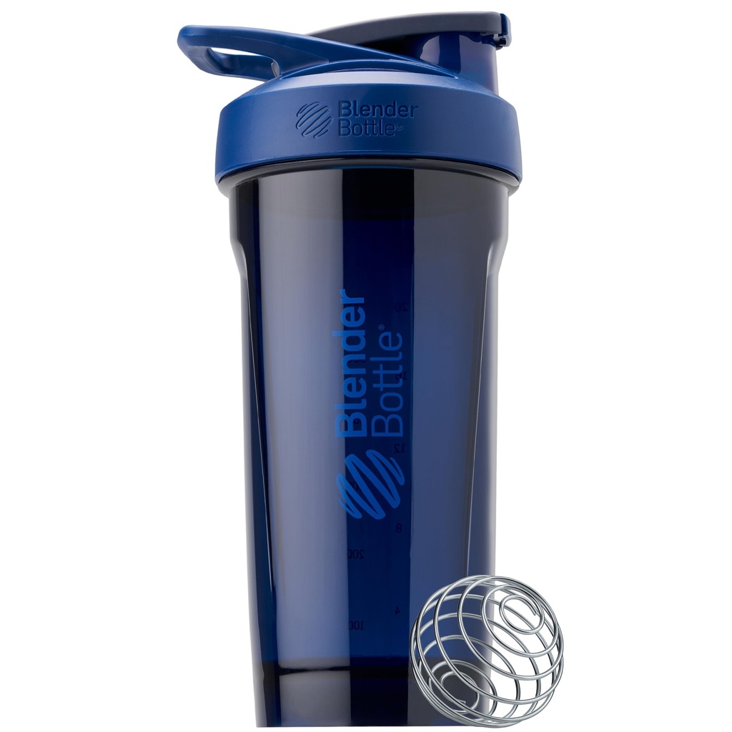 BlenderBottle Sport Shaker Flaske med Wire Whisk, 28-Ounce, Blå - Protein Shakes & Hydration for atleter & Fitness Entusiast, enkel blanding, holdbar og lettvekt, låsbar Lid