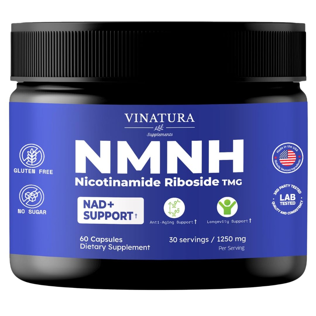 VINATURA NMNH (NMN Supplement Alternativ) Nikotinamid Riboside & TMG - NAD Supplement for anti-aldring - 60 kapsler
