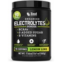 Zeal Naturals Electrolyte pulvergjenvinningsdrikk (90 Serveringer | Lemon Lime) w 0 Sukker +BCAA + B-vitaminer Electrolyte Supplement w Kalium Zink & Magnesium for Hydration - Keto Electrolytes