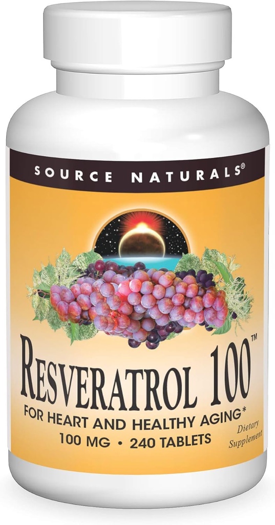 Kilde Naturals Resveratrol 100, for hjerte og sunn aldring* -100mg 240 tabletter
