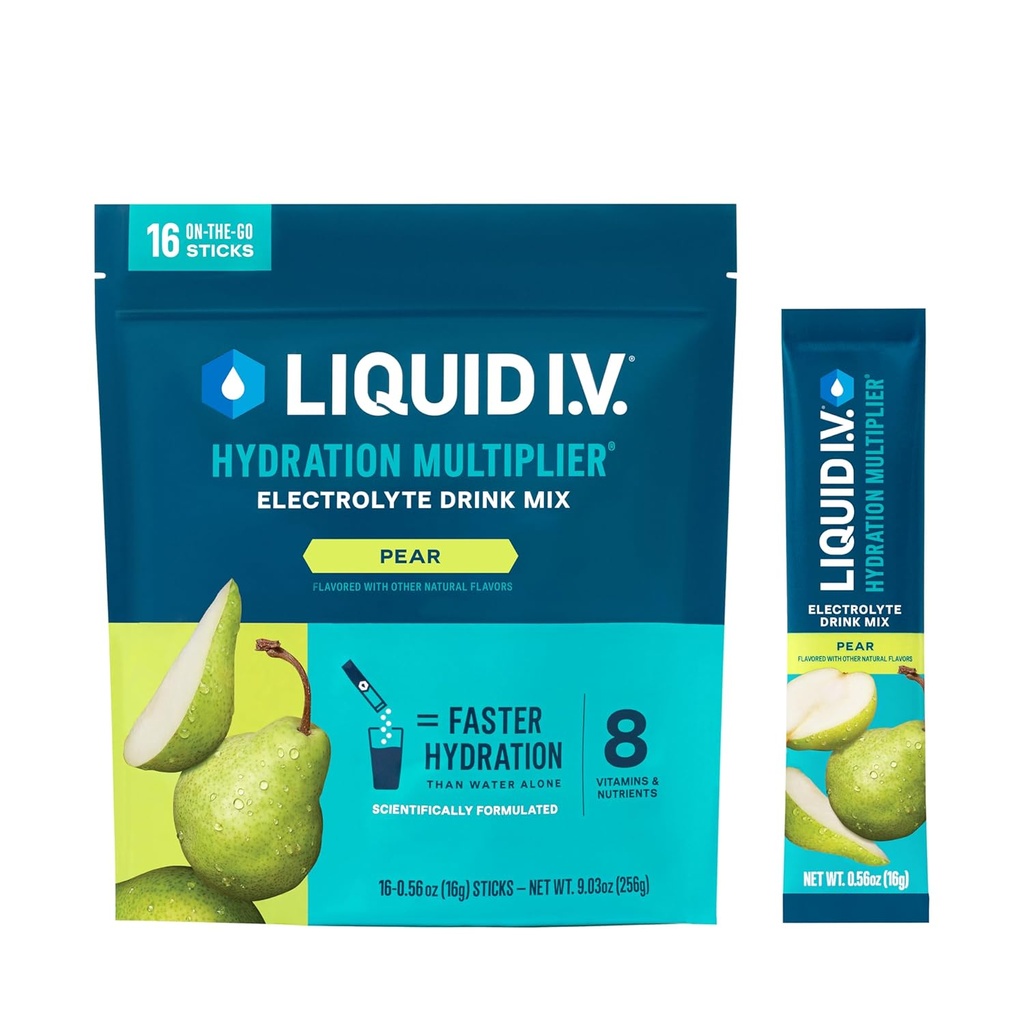 Væske I.V.® Hydration Multiplier - Pear | Elektrolytt pulverdrikk Mix | 1 pakke (16 serveringer)