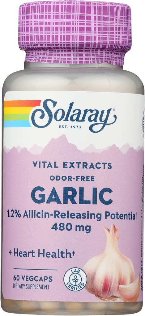 SOLARAY hvitløk Supplement, 500 mg | 60 greve