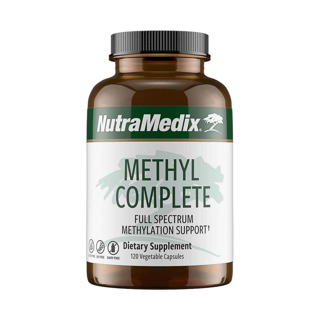 NutraMedix Metyl Komplett - Komplett metylering og energistøtte Kapsler - Vitamin B2, B6, B12 & Folat - med Kreatin Monohydrat & Betain Anhydrous (120 teller)