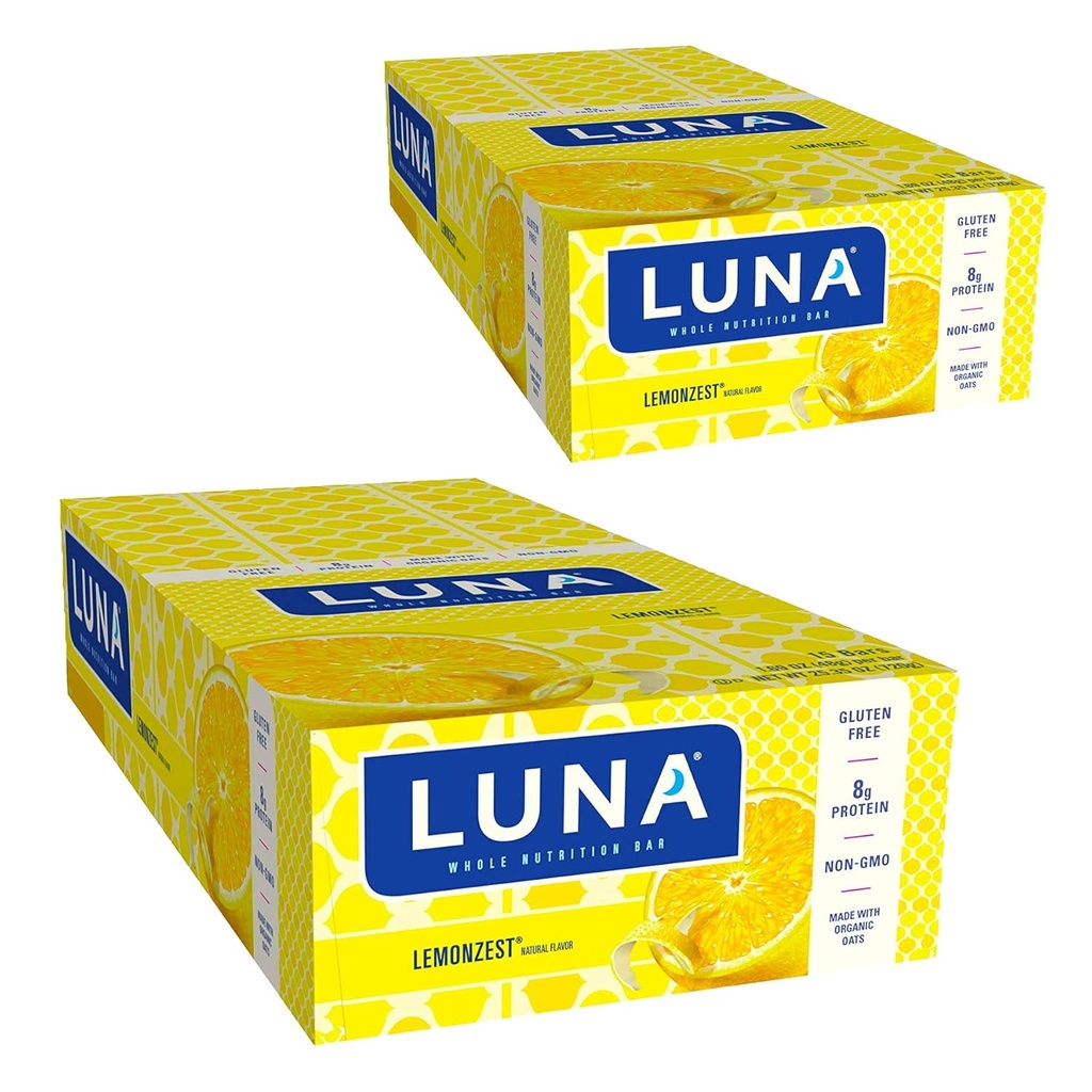 LUNA BAR - Glutenfri bar - Lemon Zest Flavor - (1.69 Ounce Snack Barer, 30 greve)
