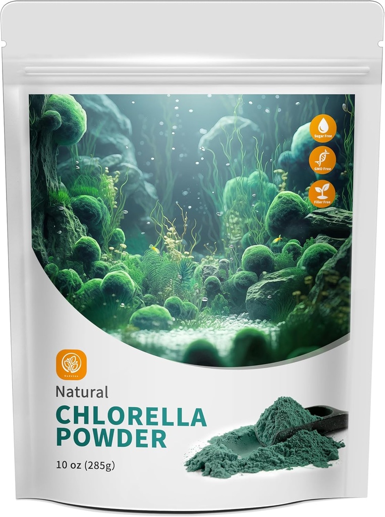 Klorella pulver naturlig med 10 oz - Klorophyll pulver, støtter immunsystem og leverfunksjon, holde ungdom, vegansk, rik på vegansk protein og vitaminer.