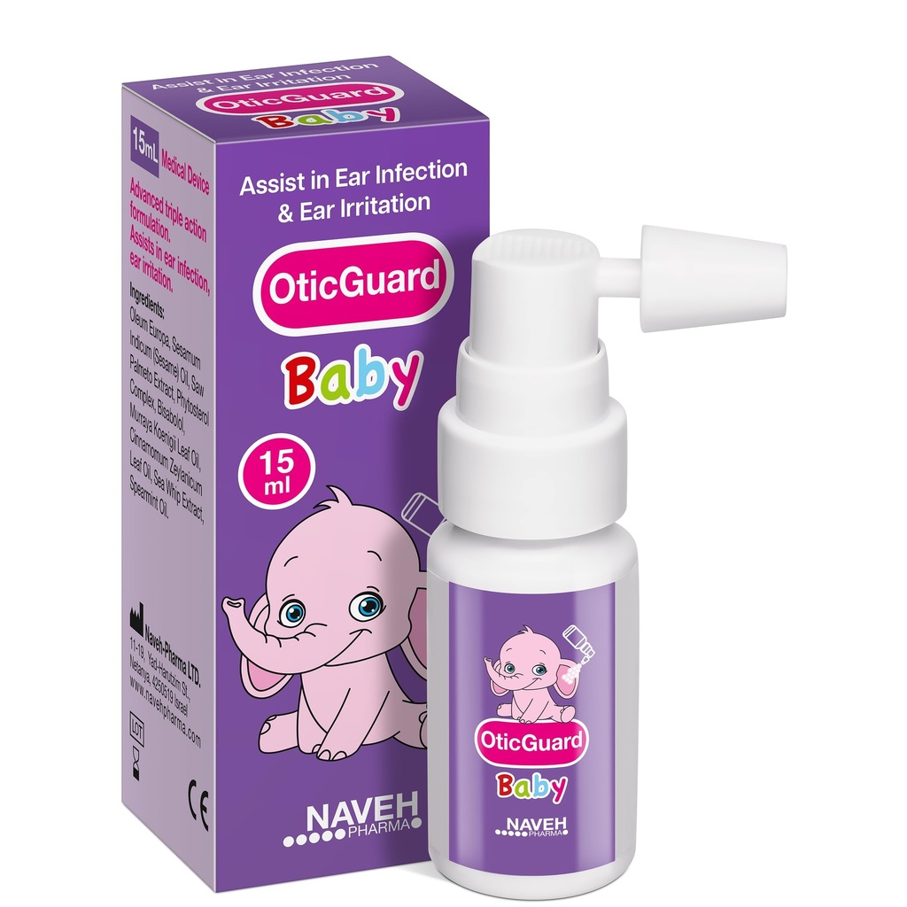 NAVEH PHARMA Otic Guard baby øredråper - naturlig øreolje for ørevoksfjerning og infeksjonsrelief - Gentle ørerenser for babyer, tilhengere og barn - Soothes kløende ører & svømmer ører