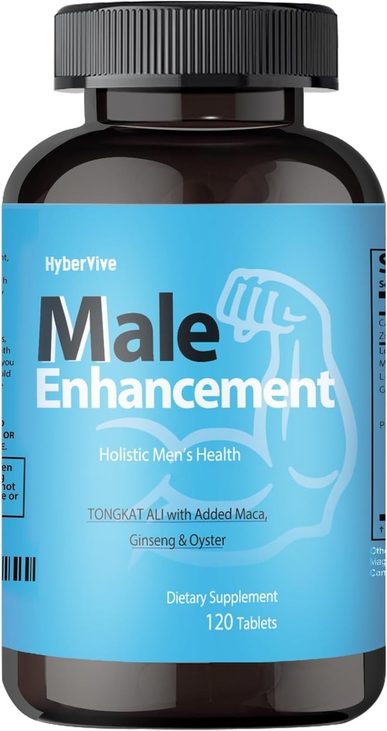 Testosteron Supplement for menn – Tongkat Ali, Maca, L-Arginine HCI & Ginseng for energi, Stamina & Endurance, Ikke-GMO, Glutenfri, 120 tabletter(60-dagers forsyning)