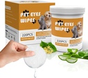 Senlong Eyes Wipes for Hunde - Ta bort tear Stain - hunde eye renere,Eye Debras, Utladelse, Mucus Sekreter - hunde øye tørker tåre flekker remover - hund & katt øye visker - 220 stk, hvit