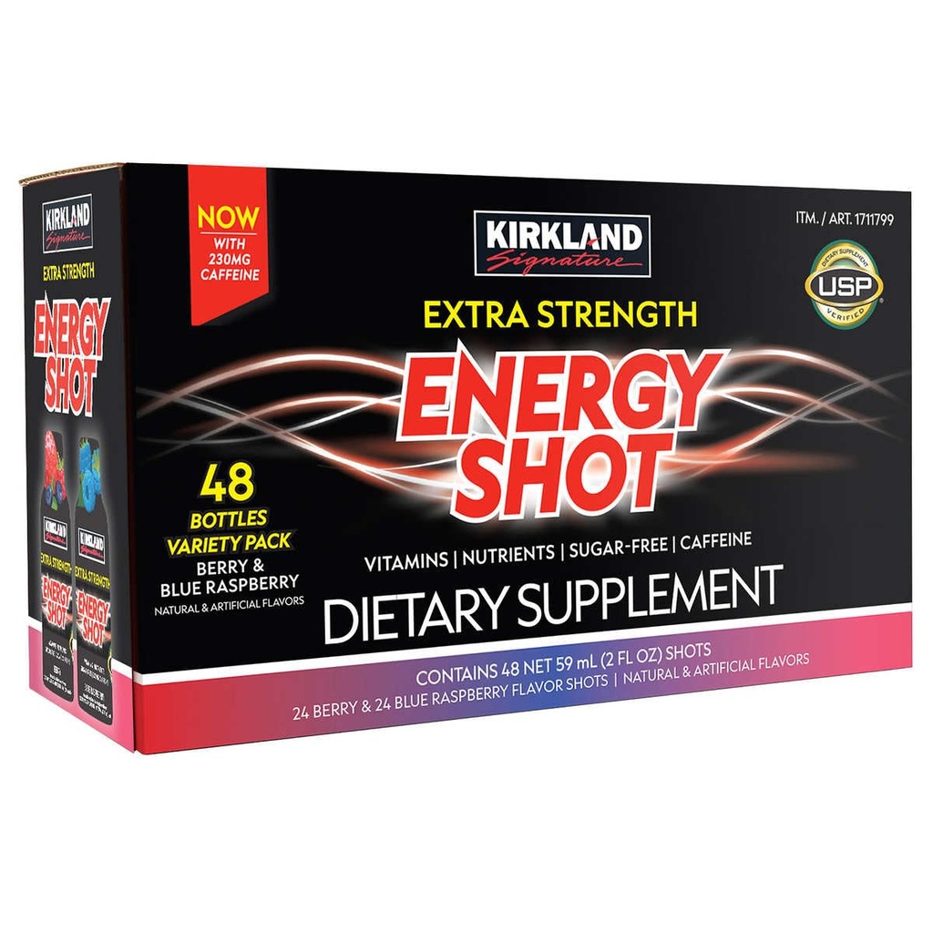 Kirkland Signatur Extra styrke Energi Shot, Diett Supplement: 48 flasker Variety Pack 2 Fl Oz