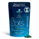ENERGYBITS - Organic Spirulina Tabletter - Plantebasert Algae Superfood - for Focus, Fitness, Energi - Planteprotein - Glutenfri - Collage, Vitamin B12, Omega 3 - Keto & Vegan - 1000 Algae Tabletter