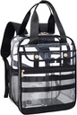 Klar PVC gjennomsiktig ryggsekk, stor multi-pocket for arbeid og reise (svart)