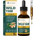 Wild Yam Root Extract Drops, kvinners Supplement med Fenugreek & Motherwort Urt for Menopause Relief & PMS Support. Fenogreco y Ñame Salvaje para la Menopausia. 2oz