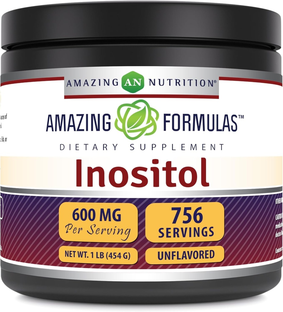 Amazing Formler Inositol Powder Supplement | 600 Mg per servering | Unflavored | 1 Lb (454 gram) | Ikke-GMO | Glutenfri | laget i USA