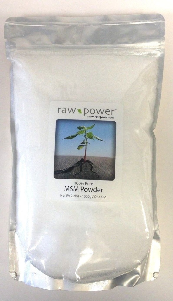 Raw Power MSM pulver, 100% ren, (ONE Kilo / 2,2 lbs / 1000 g, laget i USA)