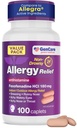 GenCare Allergi relief piller - Fexofenadin 180mg 24-timers ikke-Drowsy Allergi medisin Antihistamine, sammenlikn med Allegra 24-timers ikke-drowsy piller for kløende øyne, Runny Nese, Hives (100 teller)
