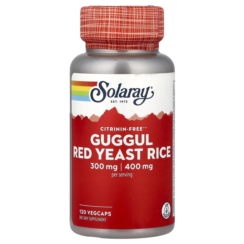 Solaray - Guggul & Red Yeast Rice, 120 kapsler