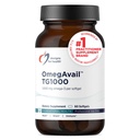 Designer for helse OmegAvail TG1000 - TG (Triglycerid) Fiskeolje Supplement med EPA/DHA - høy konsentrert 1000mg Omega-3 Per Softgel - Naturlig sitronflavor + Ingen fiskelig ettersmak (60 Softgels)