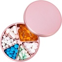 Pill Arrangør 6 Sammenligninger Pill Dispenser - Heavy Duty Metal Daily Pill Container, Daglig Pill Box Pill Holder, Vanntett medisin tilfelle for vitamin Supplement medisin fisk oljer, 0.38lb, Pink
