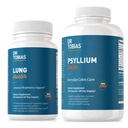 Dr. Tobias Lung Helse & Psyllium Daglige kosttilskudd, Lung Cleanse & Detox Formula, støtter sunne Bowell bevegelser med Psyllium Husk, vitamin C, Butterbur, Quercetin, Daily Fiber og Lung Supplement