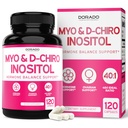 Myo-Inositol & D-Chiro Inositol Supplement for kvinner (120 kapsler, 2050mg per servering ideell 40:1 Ratio Myo Inositol) Hormon Balanse for kvinner - tredjepart testet, vegansk trygt og USA laget - 120 count