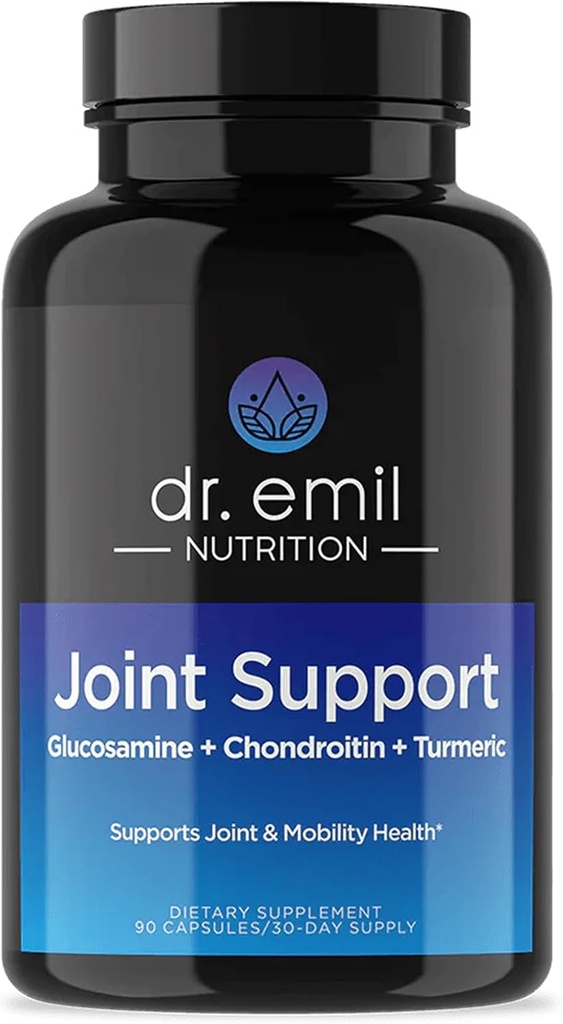 DR. EMIL NUTRITION Joint Aid Supplement - Joint Supplement med glucosamine Chondroitin, MSM & Turmeric - Felles helsetilskudd for mobilitet og discomfort for menn og kvinner* (60 kapsler)