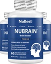 NuBrain - Advanced Brain Booster - Forbedre minne, fokus og klarhet med vitamin B6, Ginkgo Biloba, Bacopa Monnieri og mer - Brain Supplement for menn og kvinner - 3 Pakke