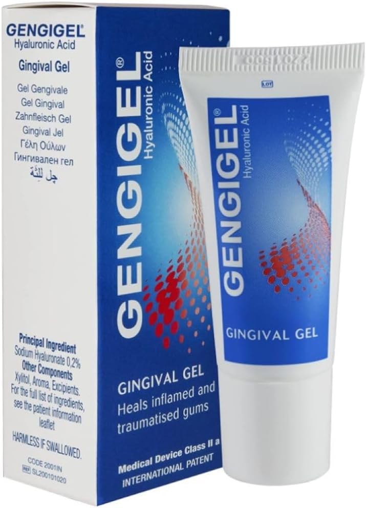 Gengigel Hyaluronsyre Oral Gel for munn og gum Discomfort (20ml), Soothes Irritation, fremmer naturlig healing og beskytter Delicate Oral Vessue, Ingen paraben eller SLS, Vegansk & Kosher