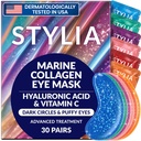 Stylia Collage & Vitamin C Under Øye Patches For Puffy Øye & Mørke Sirkler - Depuffing, Hydrating & Firming Under Eye Maske med Hyaluronsyre - Vegan, Cruelty-Free Skincare (30 par)