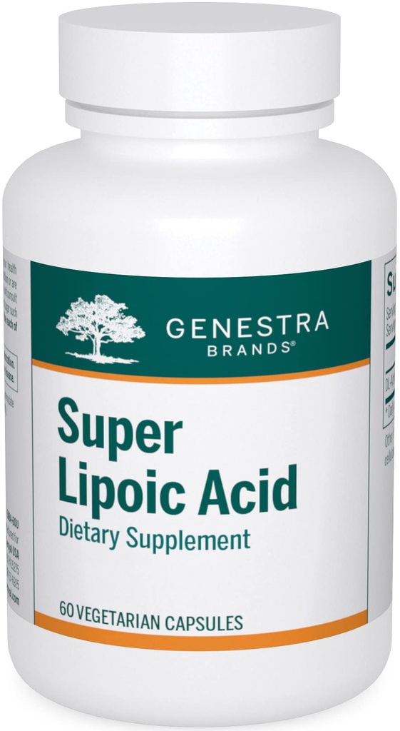 Genestra merker Super Lipoic Acid - Alpha Lipoic Acid å støtte metabolisme og anxtioksidanter - 60 kapsler