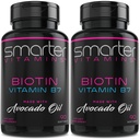 (2 Pack) Smartere Biotin 5000mcg i Avocado olje, Vitamin B7, Ikke-GMO, 90 Mini Flytende Softgels, Ingen soya